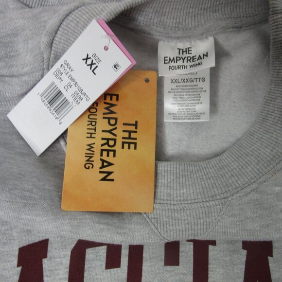 Empyrean Fourth Wing Basgiath War College Sweatshirt Gray Pullover Size XXL NWT - Picture 8 of 10